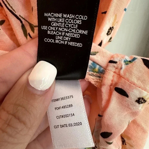 Torrid Floral Challis Button Fit & Flare Blouse Stretch Back Peach Plus Size 2X - Picture 13 of 15